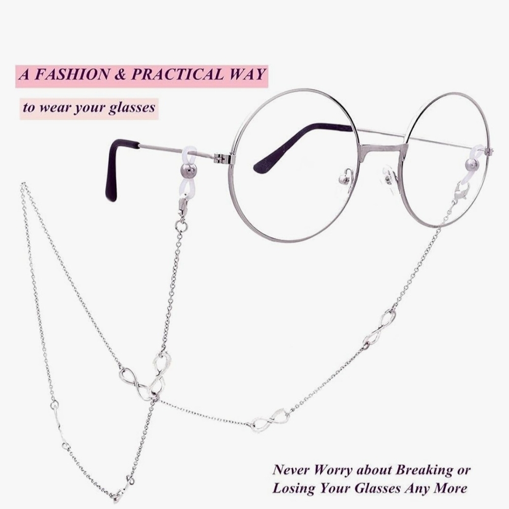 Silver Glasses Chain Infinity Design - Picture 3 of 4